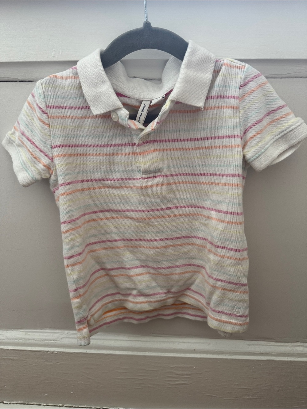 Kids' Janie & Jack Striped Polo Shirt - Pastel Multi 2T